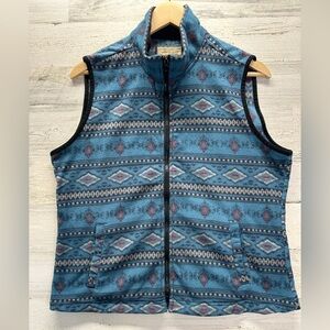Legacy Falls Aztec Western Fleece Zip Up Sweater Vest Womens Size Large